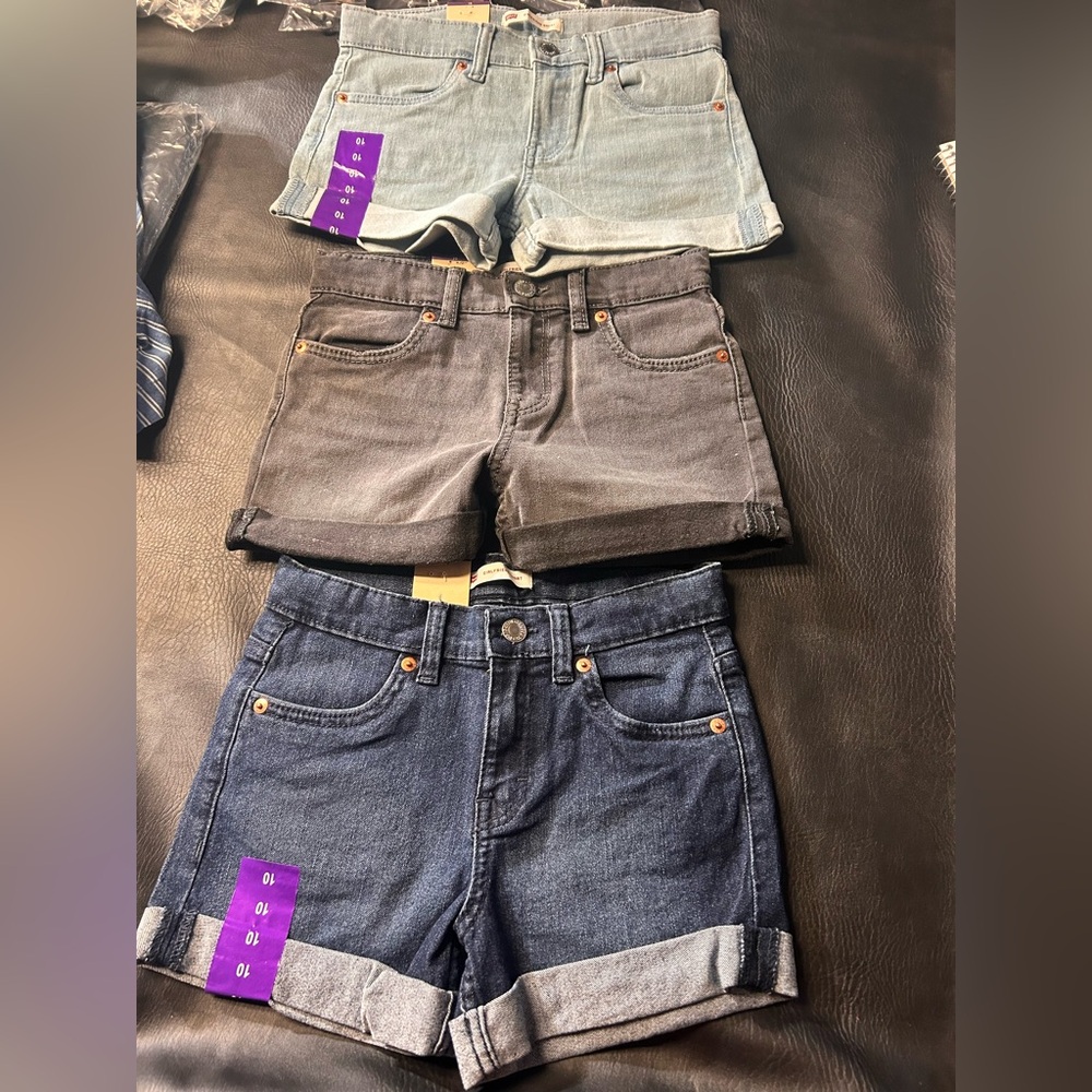 Levi girls summer Jean shorts bundled!